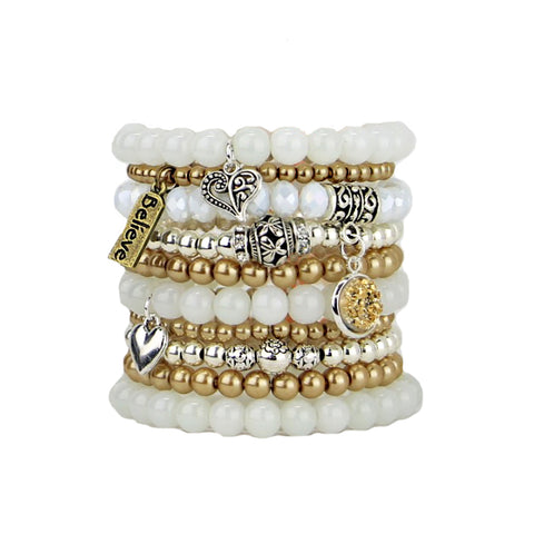 Carissa - Bead Bracelets Set of 10