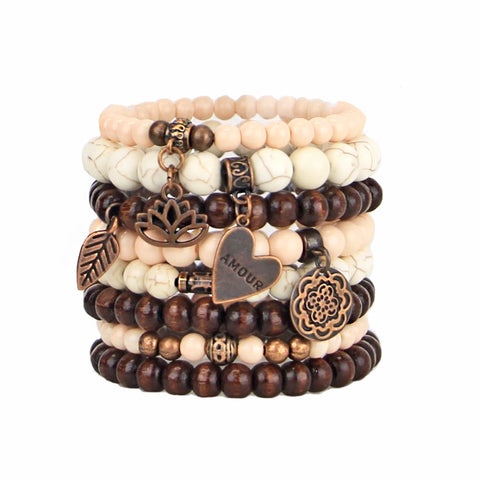 Amour - Beaded Bracelets Set of 8