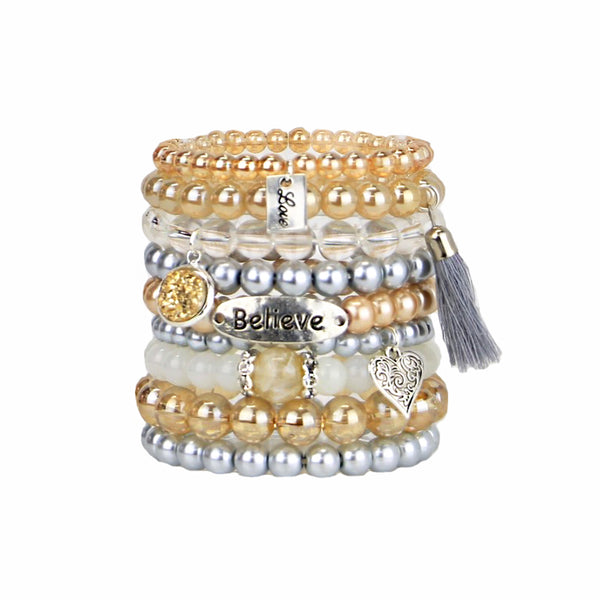 Suki - Bead Bracelets Set of 9