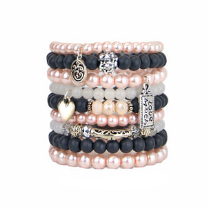 Amorette - Bead Bracelets Set of 9