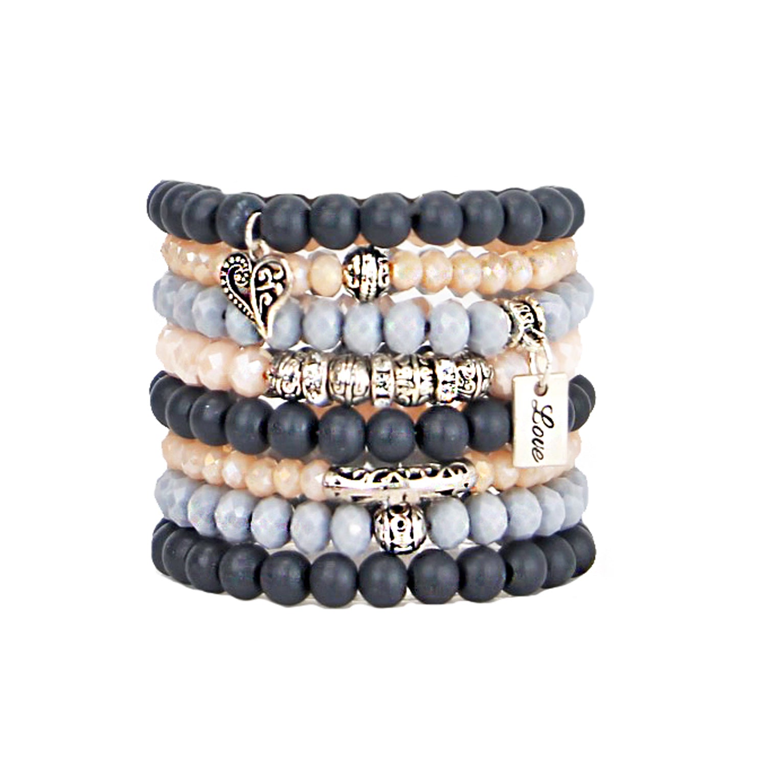 Davina - Bead Bracelets Set of 8