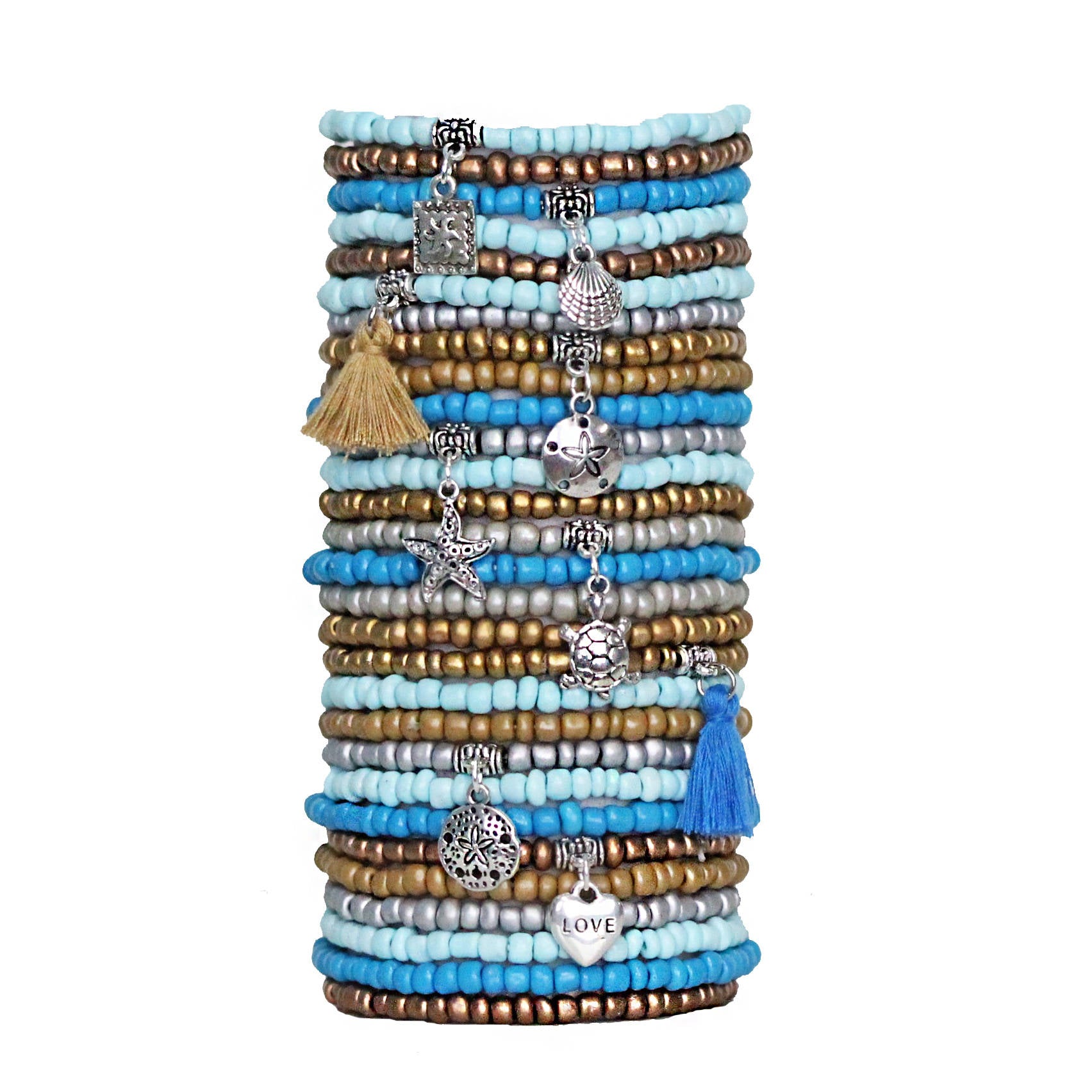 Sandy - Beaded Bracelets Set of 30