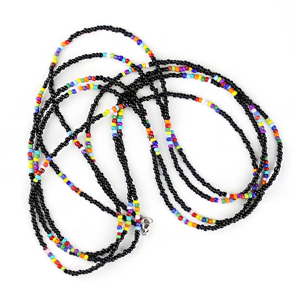 Extra Long Beaded Necklace Bohemian Style Multicolored Beaded Necklace