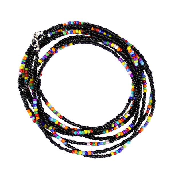 Extra Long Beaded Necklace Bohemian Style Multicolored Beaded Necklace