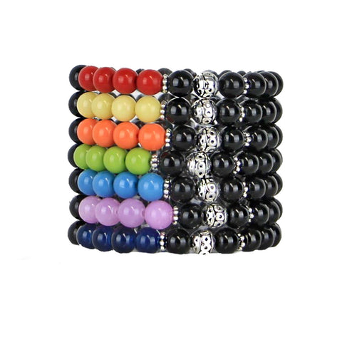 Chakra Bracelets Set of 7 Stackable Stretch Beaded Bracelets Yoga Mediation Jewelry