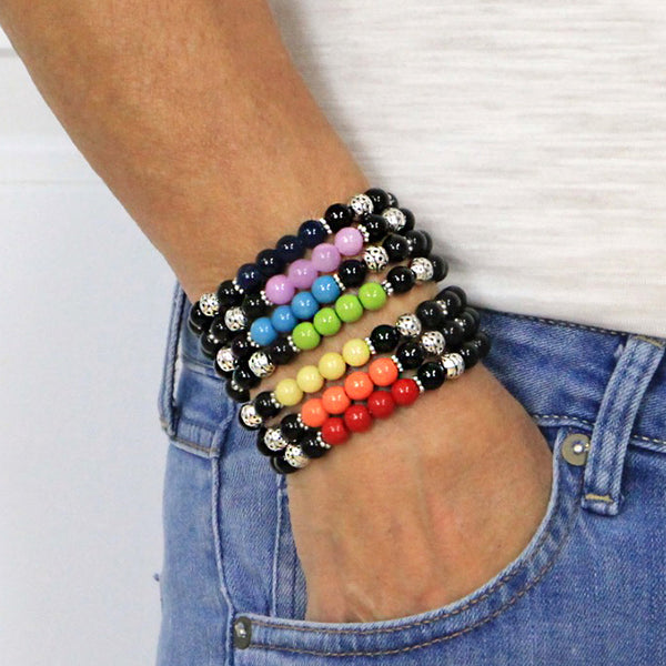 Chakra Bracelets Set of 7 Stackable Stretch Beaded Bracelets Yoga Mediation Jewelry